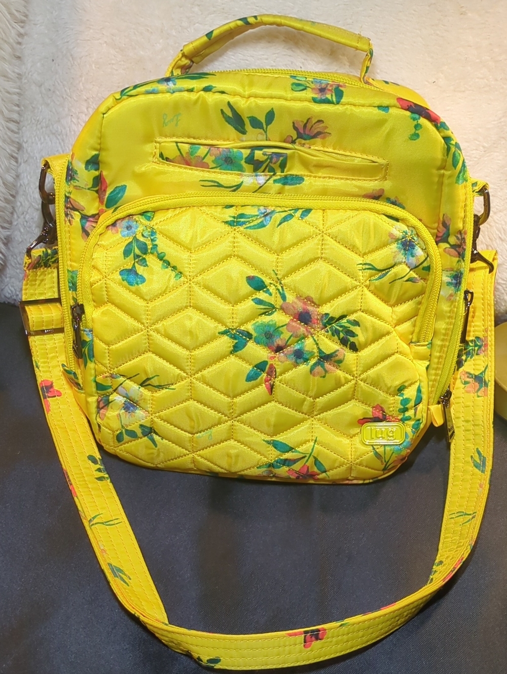 Lug Ranger Yellow Floral Quilted Crossbody     Bag NWOT NOW ONLY $50